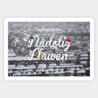 Nadolig Llawen - Welsh Christmas Scene Sticker